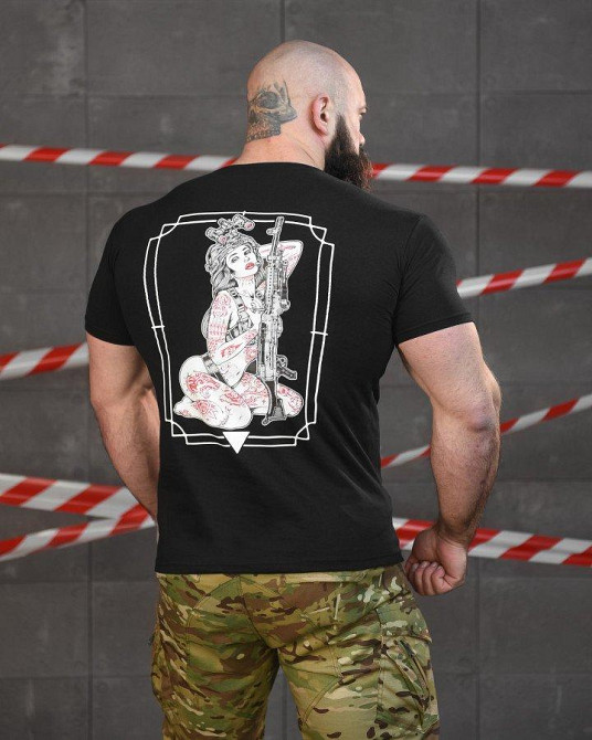 Тактическая ХЛОПКОВАЯ футболка NECRONIMICON хастлер черная НП5202 Одесса - изображение 1