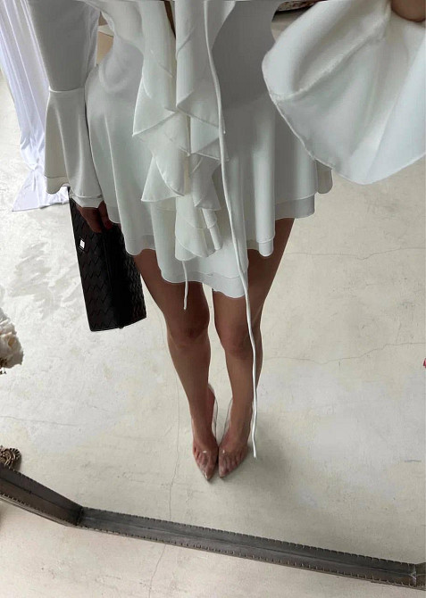 Жіноча стильна мінісукня-комбез мікродайвінг Біла, 42/44 Одеса - фото 2