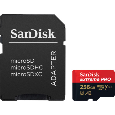 Карта памяти SanDisk 256 GB microSDXC UHS-I U3 Extreme Pro+SD Adapter (SDSQXCD-256G-GN6MA) Винница - изображение 1