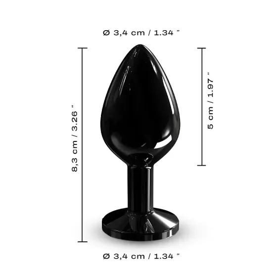 Металева анальна пробка з кристалом Dorcel Diamond Plug Black M Львів