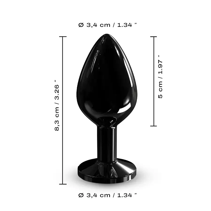 Металева анальна пробка з кристалом Dorcel Diamond Plug Black M Львів - фото 5