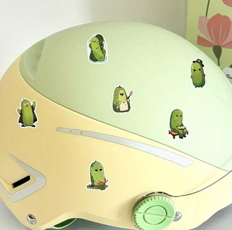 Набор наклеек огурцы 55 шт, виниловые декоративные стикеры с веселыми огурцами Киев - изображение 3