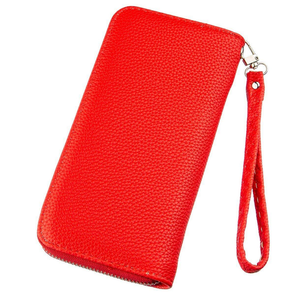 Кошелек женский на одну молнию из экокожи флотар KIVI 19018 Ярко-красный Киев - изображение 4