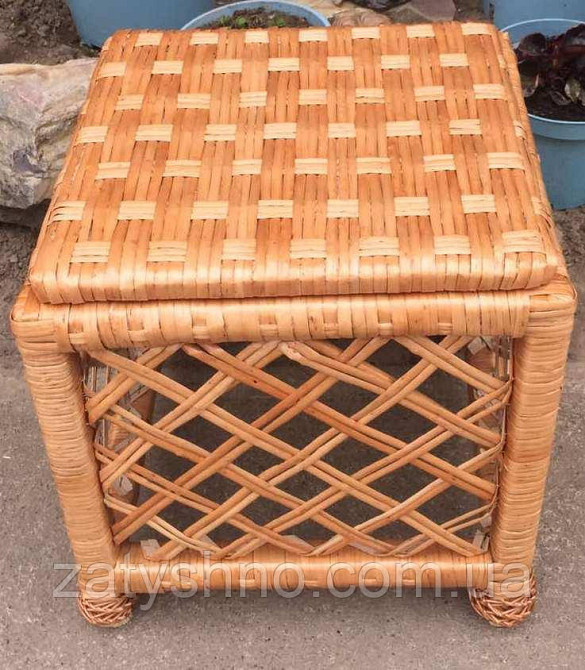 Пуфик плетеный из лозы квадратный Киев - изображение 8