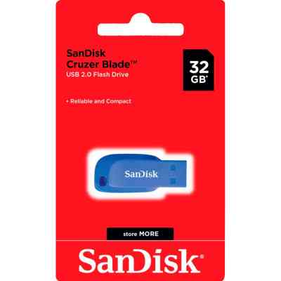 USB флеш накопичувач SanDisk 32GB Cruzer Blade Electric Blue USB 2.0 (SDCZ50C-032G-B35BE) Вінниця