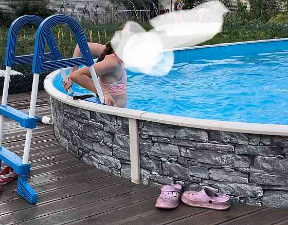 Лестница стальная для каркасных бассейнов Azuro 120 см Киев