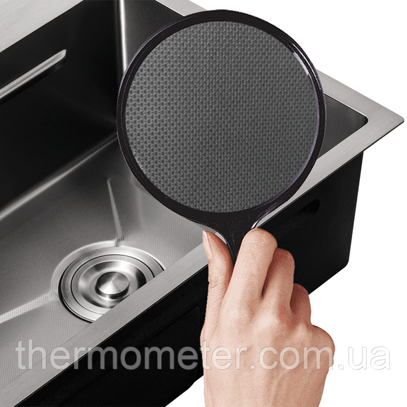 Мойка Mixxus MH5050 Micro Decor Black (3.0/0.8) с нерж. стали (цвет черный) (MI8215) Киев - изображение 2