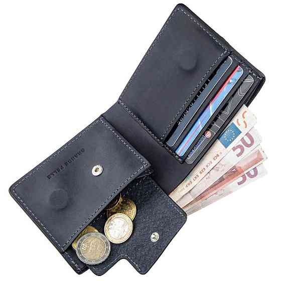 Компактне портмоне унісекс на магніті GRANDE PELLE 11209 Синє Київ