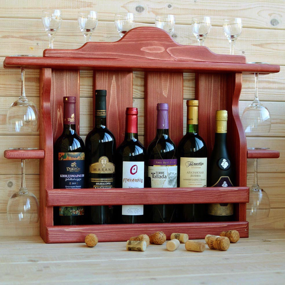 Настенная винная полка 