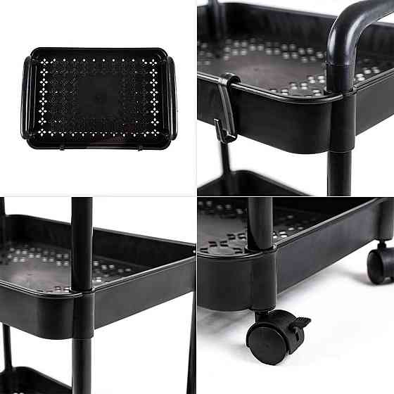 Универсальная мобильная этажерка с 5 полками, черная Киев