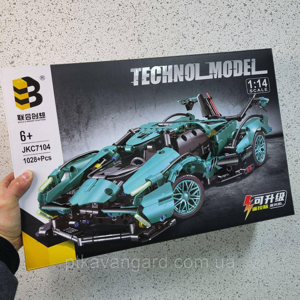 Конструктор автомобиль Ламборгини Визион Гран Туризмо 1028 деталей 1:14 Техник JKC 7104 бирюзовый Хмельницкий - изображение 1