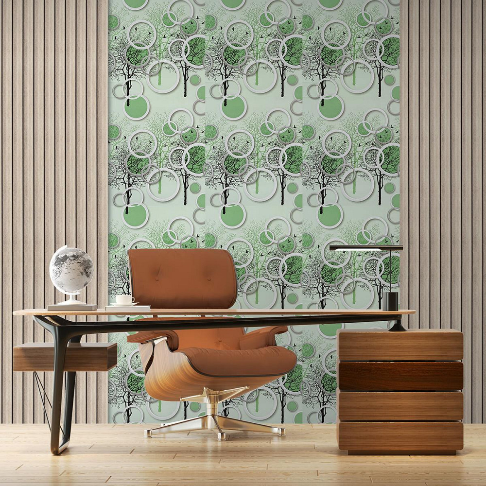 Самоклеящаяся пленка с черно-зелеными деревьями Киев - изображение 6