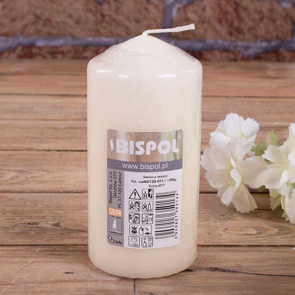 Свічка столова циліндр Bispol AURA Candles sw60/120-090 Білий Луцк - изображение 8