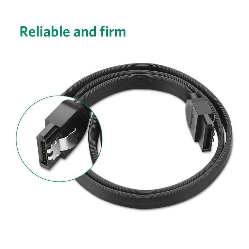 Кабель SATA Serial ATA III Ugreen US217 с блокировочной защелкой (Черный, 0.5м, Прямой коннектор) Николаев - изображение 4