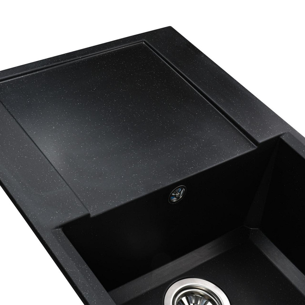 Гранитная мойка Globus Lux KOMO черный 790х500мм-А0002 (000021041) Киев - изображение 3