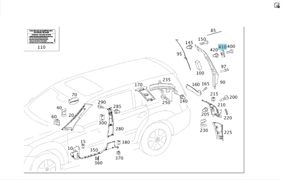 Mercedes-Benz  A1647430529 Накладка лівого упору дверей багажника GL X164 Одесса