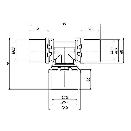 Трійник прес Icma 26х32х26 No406 Київ
