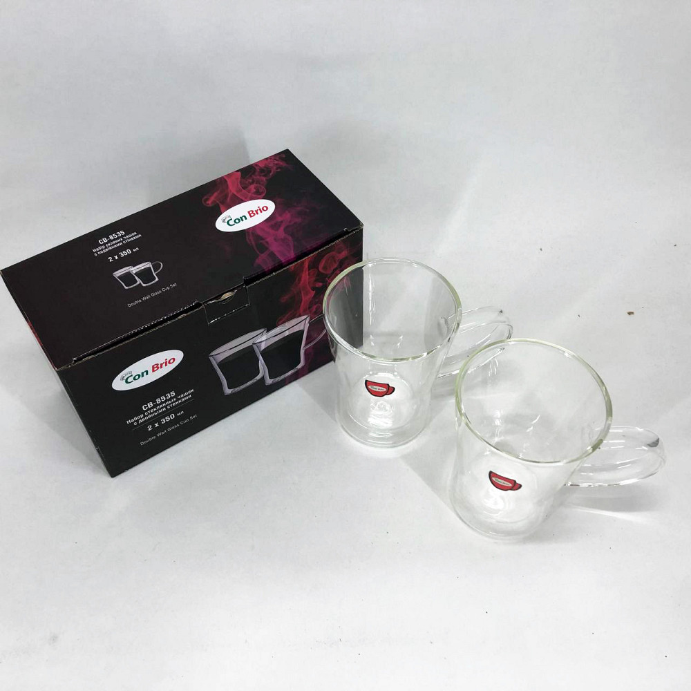 Чашка бонна с двойным стеклом Con Brio CB-8535-2 350 мл 2 шт, Набор стаканов с двойным стеклом 2 шт LV-89 Львов - изображение 9