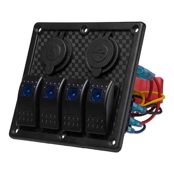 Блок переключателей HeadLight 4+2 синяя подсветка 12V Харьков