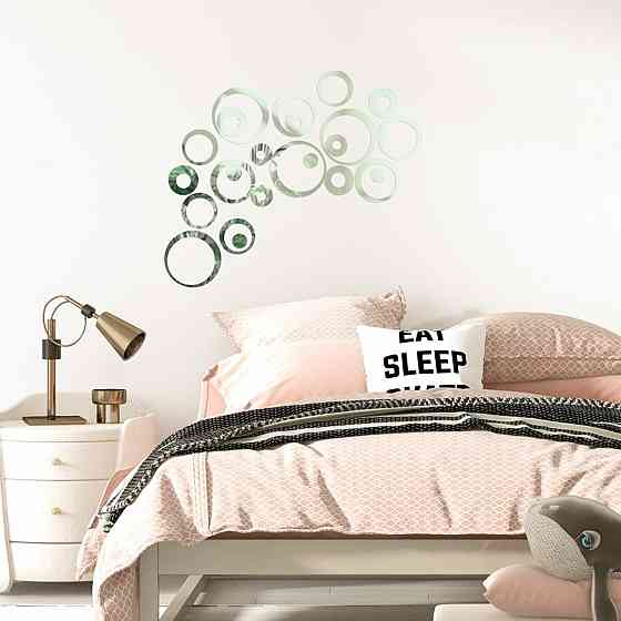 Зеркальный декор акриловый самоклеющийся серебро, 24шт (D) SW-00002523 Днепр