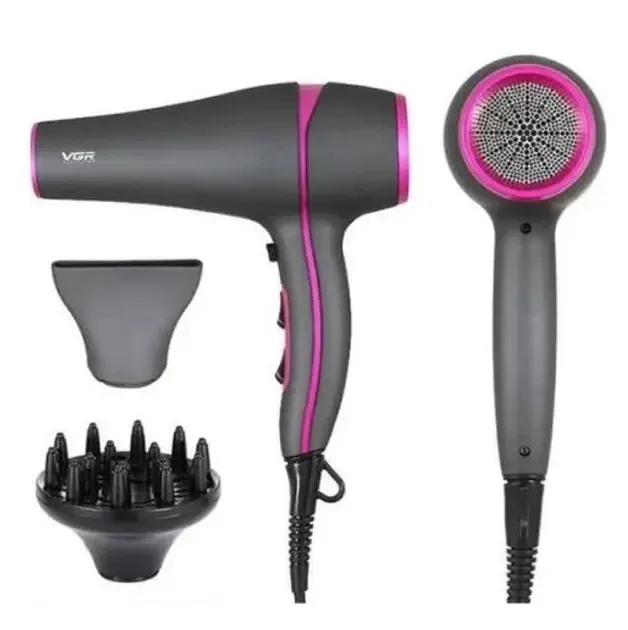 Фен для волос VGR V-402 от сети 220В, насадка диффузор и концентратор, 2 скорости, холодный обдув Одесса - изображение 7