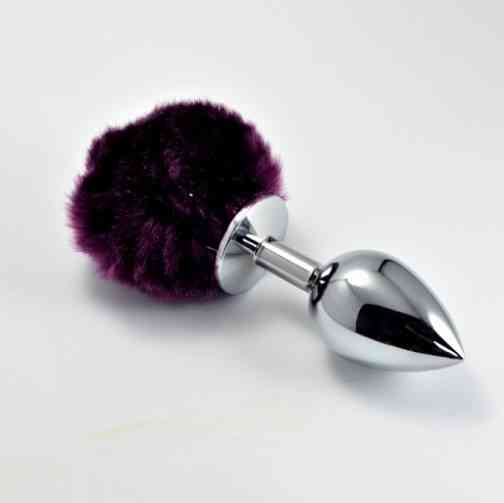 Анальна пробка - Heavy Metal Anal Plug Pompon L Purple Sex Aura Київ