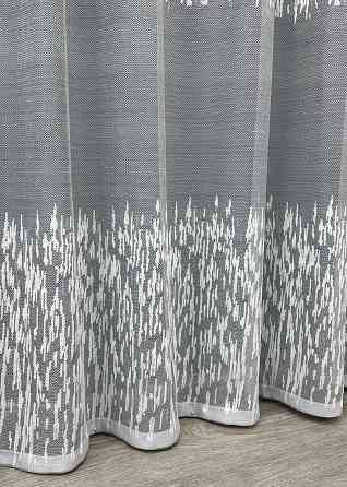 Тюль жаккард цвет белый с серым 1675т Киев