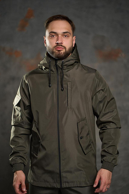 Чоловіча куртка softshell Easy софтшел Куртка демісезонна з капюшоном осінь весни хакі L Одеса - фото 2