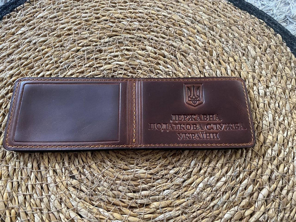 Шкіряна обкладинка Державна податкова служба України на чотири відділення Каштан Київ - фото 2