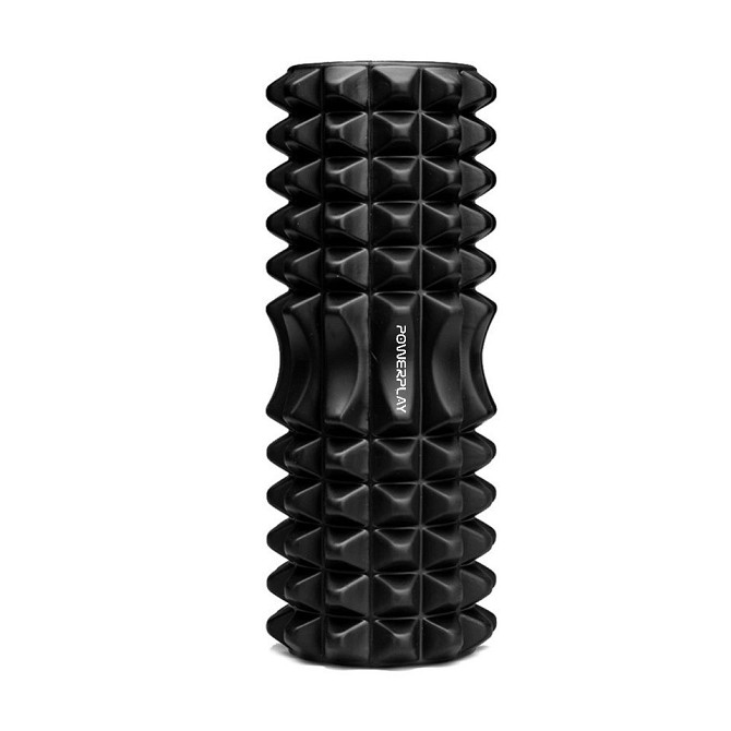 Масажний ролик (роллер) PowerPlay 4405 EVA Massage Roller Чорний (33x12см.) Каменское - изображение 3
