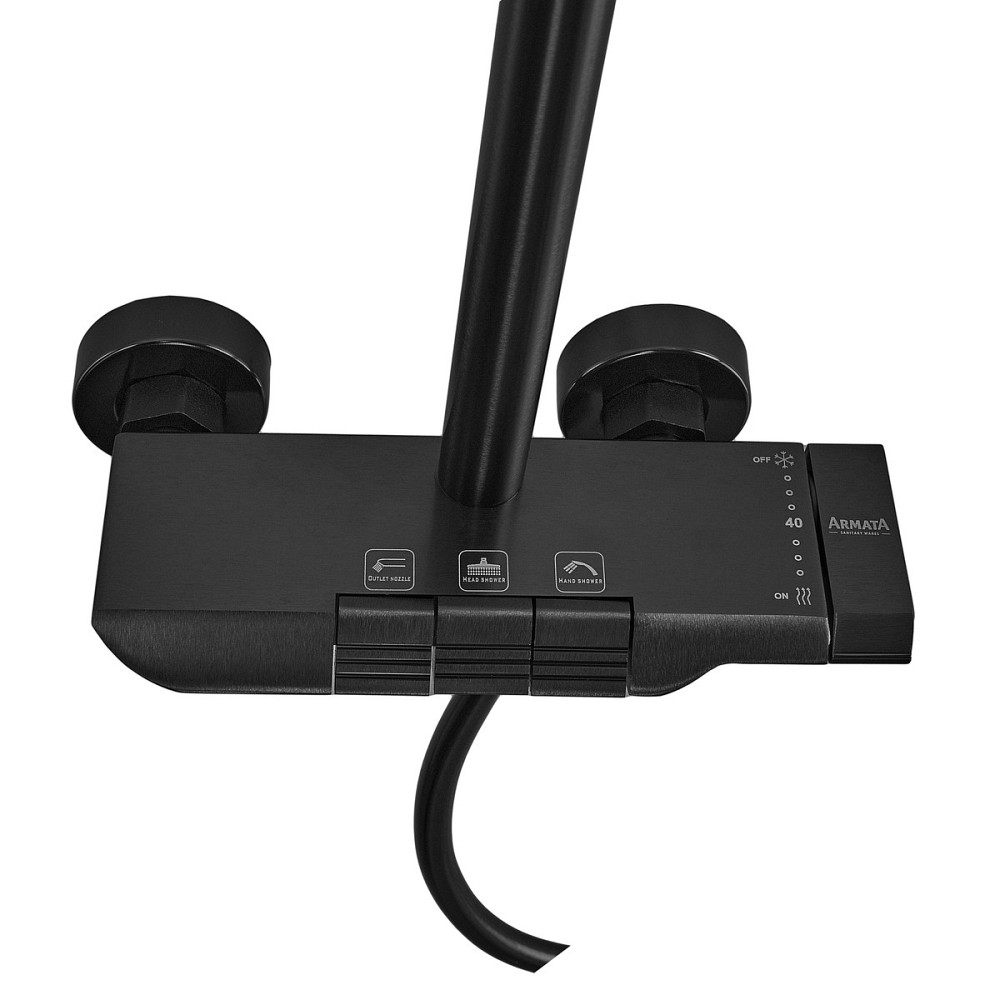 Душова колона Armata BCF-009-J Black з кнопковим змішувачем, 3 режими (CH6506) Харків - фото 9