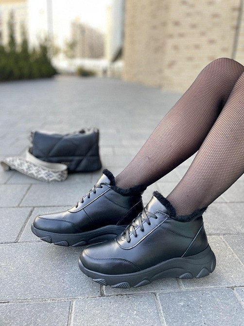 Кроссовки женские G.S.V. черные натуральная кожа зимние 38р.39р.40р. (5295) Коломыя - изображение 6