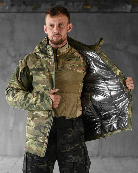 Тактическая куртка мужская мультикам на подкладке омнихит теплая сохраняет тепло тела XL Одесса - изображение 11