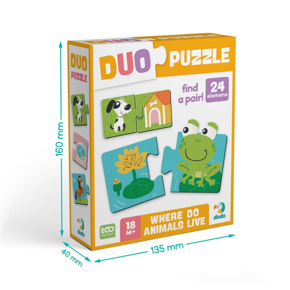 Дитячий пазл "ДУО-Звірята та їх домівки" 300690, 24 елемента Вінниця - фото 5
