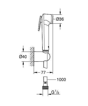 Гігієнічний душовий набір Grohe Tempesta-F Trigger Spray (26352000) ( 14514 ) ( 29147 ) Харків