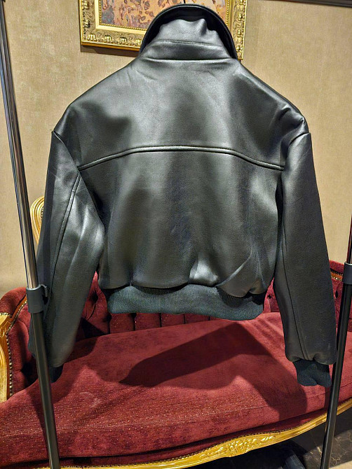 Жіноча куртка-бомбер з екошкіри Чорний S Харків - фото 4