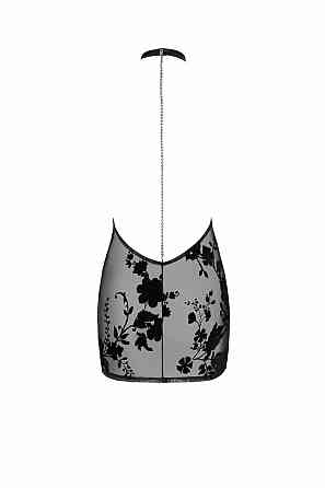 Сукня Noir Handmade F313 Mythos, S, black, прозора, міні, відкрита спина, декор зі стразів Sex Aura Київ