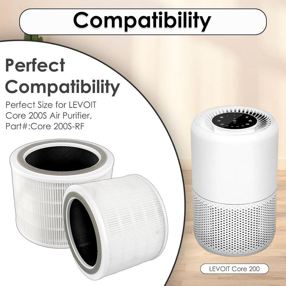 Змінні фільтри для очищувача повітря Levoit HEPA Core 200S H13 Smart Wi-Fi з активованим вугіллям комплект 2 шт Київ - фото 6