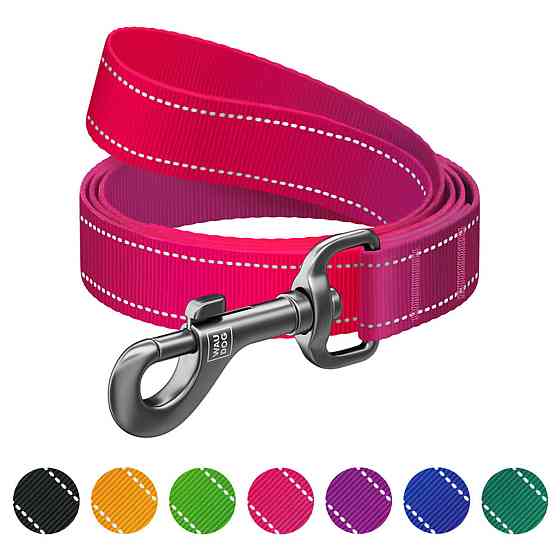 Повідець для собак нейлоновий WAUDOG Nylon Mono, світловідбивний, S, Ш 15 мм, Дов 122 см рожевий Київ