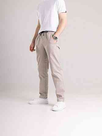 Мужские бежевые брюки демисезонные котоновые прямого кроя Pobedov Step Киев