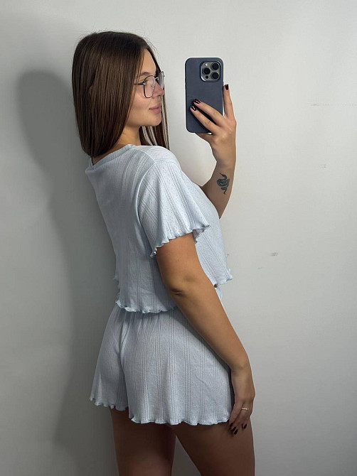 Женский трикотажный комплект для дома Голубой XL-2XL Харьков - изображение 2