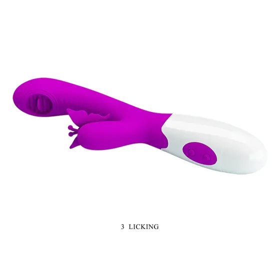 Вибратор с стимулятором клитора и функцией лизания Pretty Love - Moth, BI-014943 Sex Aura Киев