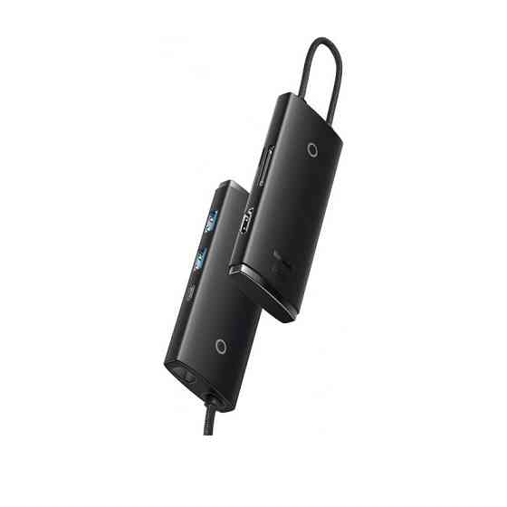 USB-хаб Baseus Lite Series 6-Port Type-C HUB Docking Station (Type-C to HDMI+USB3.0*2+Type-C Data+SD/TF) Black Киев