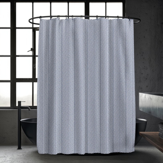 Шторка для ванної та душу з кільцями 180x180 см водовідштовхувальна, шторка для ванної та душової з гачками, Колір білий граніт Кам'янець-Подільський