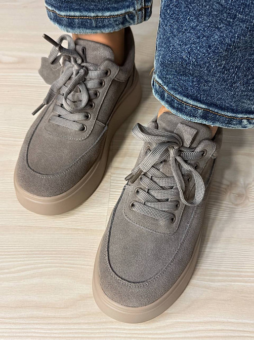 Кеды женские Hengji 536-10 замшевые на платформе с окантовкой бежевые, 40, 25,5 см Киев - изображение 4