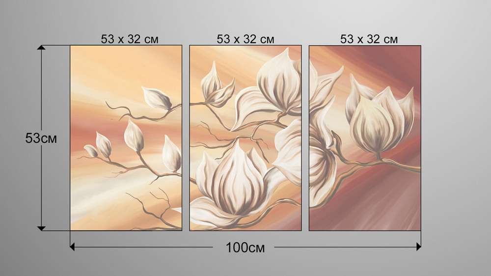 Модульная картина Абстракция Цветы Аrt-147_3А Киев - изображение 3