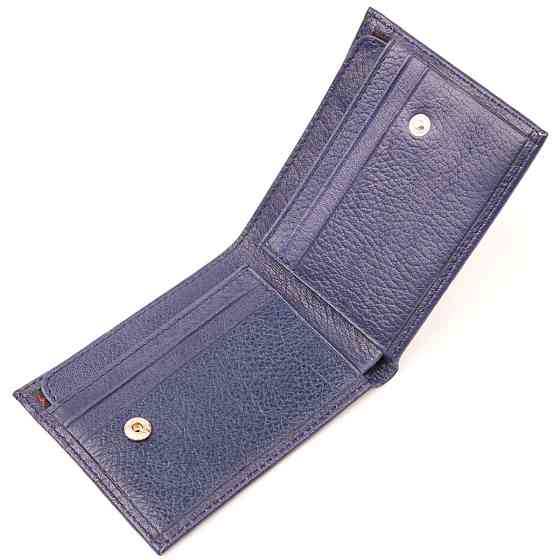 Отличный мужской зажим из зернистой кожи KARYA 21053 Синий Киев