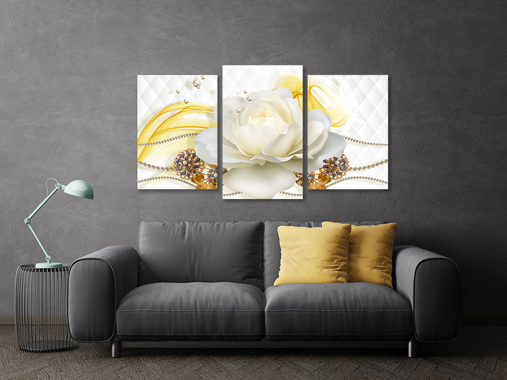 Модульная картина в гостиную / спальню Троянда в камінцяхArt-607_3 70x130 см Киев - изображение 3