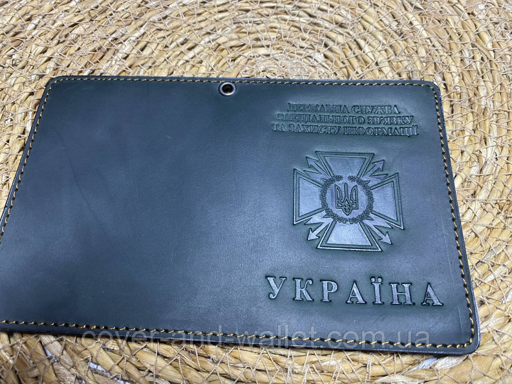 Обложка на удостоверение ДССЗ (державна служба спеціального зв'язку) из винтажной кожи Crazy Horse Київ - фото 3