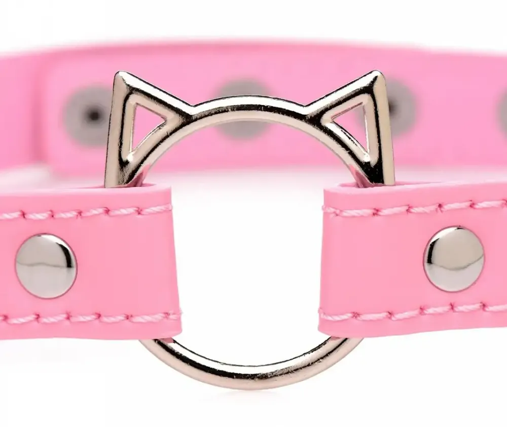 Чокер Master Series Kinky Kitty Ring Slim Choker - Pink Львов - изображение 3